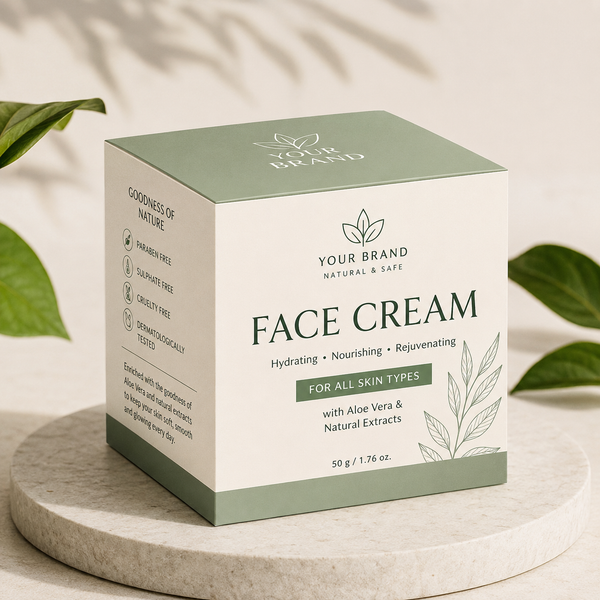 Custom Face Cream Packaging Box | Luxury Cosmetic Box Printing | Custom Size | Matte & Gloss Finish | MOQ 100 | Fast Delivery